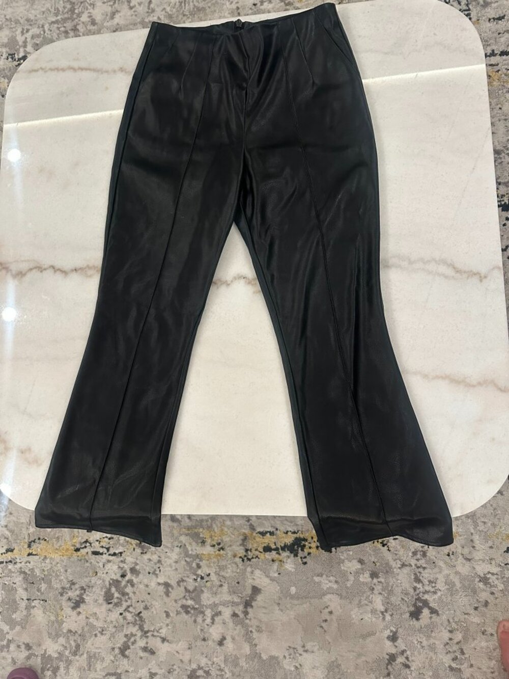 French Connection Black Faux Leather Ankle Pants Size 4